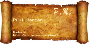 Puhl Mariann névjegykártya